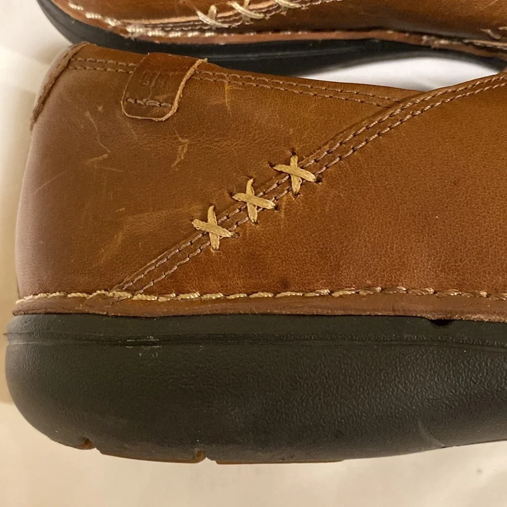 Clarks Structured Brown Leather Loafers Size 9N